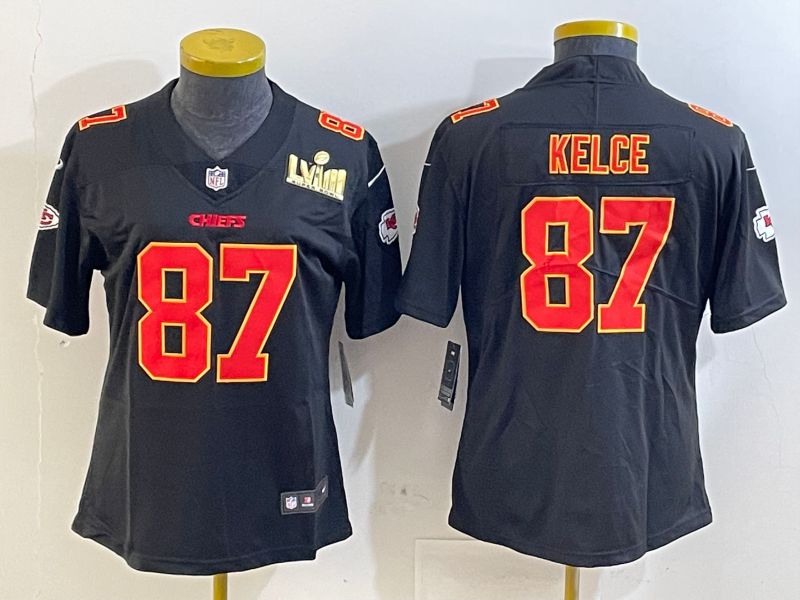 Youth Kansas City Chiefs 87 Kelce Black 2025 Nike Vapor Limited NFL Jersey style 2092